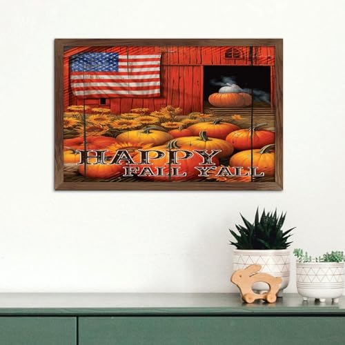 Panneau mural bois tournesol citrouille cadre 20,3 cm déco automne pour maison