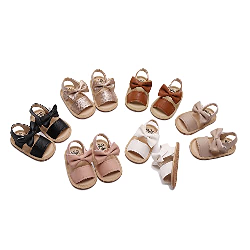 Hongteya Baby Girl Boy Sandals, Summer Baby Shoes Princess Flat Sandals With Bowknot Open Toe Anti Slip Rubber Sole Newborn Toddler Prewalker Walking Shoes, White, 18-24 Months #TOP5