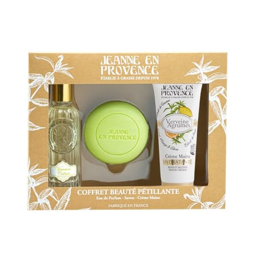 JEANNE EN PROVENCE - Coffret Verveine Beauté Pétillante - Eau de parfum 60ml + Crème mains 75ml + Savon solide 100g - 95% d'Ingrédients d'Origine Naturelle...