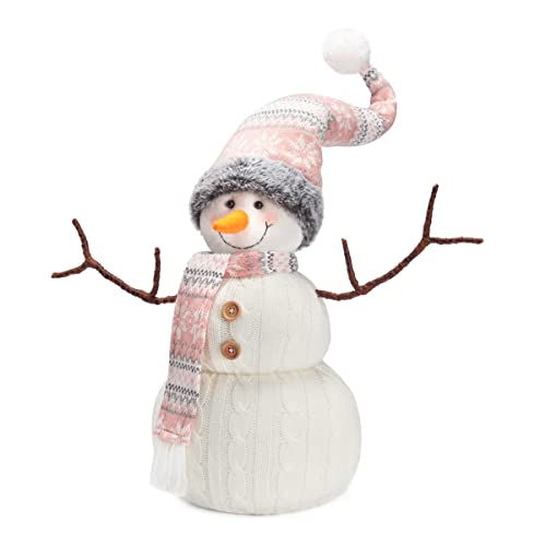 WORLDECO Decoraciones de muñeco de nieve animado de Navidad 2024, adornos de felpa hechos a mano para interiores, hogar y vacaciones, regalo para familiares y amigos