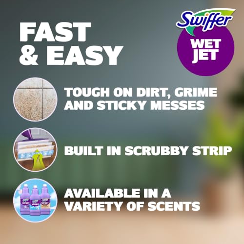 Swiffer WetJet Hardwood and Floor Spray Mop Cleaner Starter Kit, Includes: 1 Power Mop, 10 Pads, Cleaning Solution, Batteries - image 2