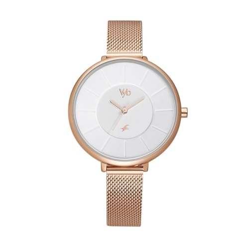 Fastrack Vyb Halo Quartz Analog White Dial Stainless Steel Strap Watch for Girls-FV60016WM01W (B0CT61SB3J) Amazon Price History, Amazon Price Tracker