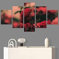 SIGNWIN 5 Panel Canvas Wall Art Red Fields for Home Decorations Ready to Hang - 60