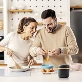 WIYETY Mała ceramiczna puszka na zapasy matcha, 160 ml, ceramiczna puszka z pokrywką, ceramiczny pojemnik na herbatę, pojemnik na sól, kanister, musli, żywność w kuchni - czarna