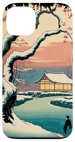 Ukiyo E ~̕i Zen Snowfall at the Zen Pavilion {iF X}zP[X iPhone 13 p