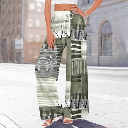 Palazzo Pants for Women, 2025 Summer Boho Wide Leg Pants Casual High Waist Lounge Pant Beach Vacation Outfits2