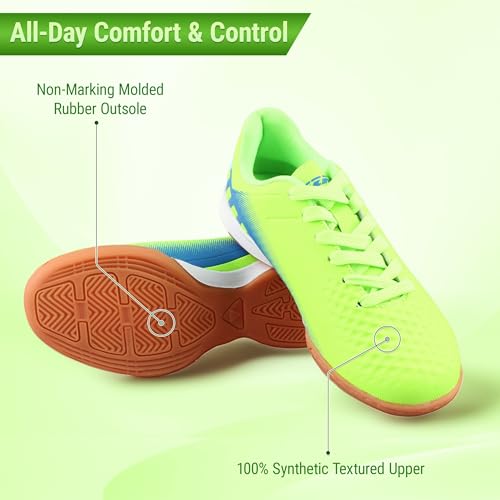 Vizari Santos Kids Indoor Soccer Shoes | Synthetic & Water Resistant Kids Soccer Cleats | Durable Football Shoes with Rubber Outsole for Maximum Traction for Boys and Girls3