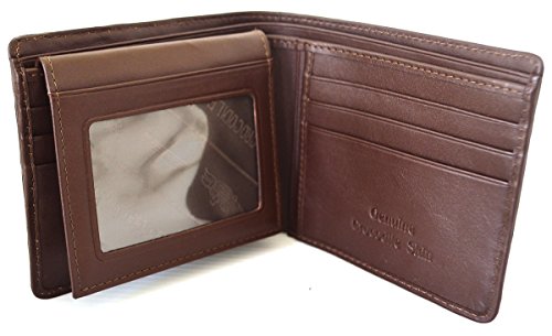 Men's Bifold Backbone Leather Dark Brown Wallet4