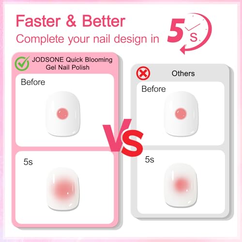 Image of JODSONE 10ML Blooming Gel Nail Polish Clear Marble Nail Nail Art Accessories for Spreading Effects, Floral Print, Watercolor Design for Women