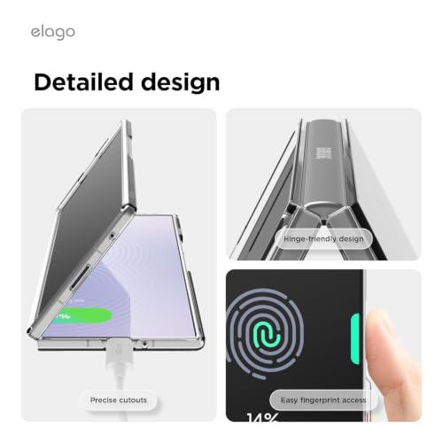 Image of elago Clear Case for Samsung Galaxy Z Fold 8 Ultra Case | Premium PC, Shockproof Bumper, Protective Cover, Precise Camera Cutouts, Sleek and Light Design (Clear)