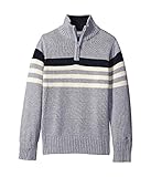 Tommy Hilfiger Boys' Little Peter Half Zip Sweater, Grey Heather, 6