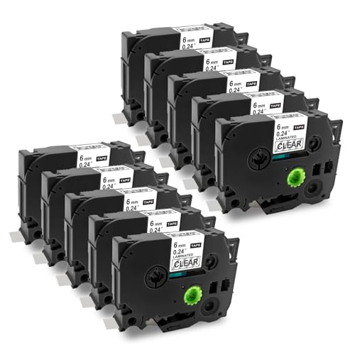 Sluxjet �݊� �s�[�^�b�` �e�[�v 6mm�� �����n������ TZe-111 Tz-111 �e�v�� �u���U�[�H�� �s�[�^�b�`�L���[�u P-touch �ėp �e�[�v�J�[�g���b�W ����8m P�^�b�` �@��Ή� PT-P710BT PT-2500PC 10��