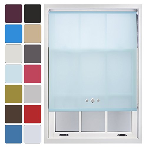 Image of FURNISHED Made to Measure Roller Blinds with Triple Diamond Eyelets, Duck Egg Blue, 150cm x 165cm