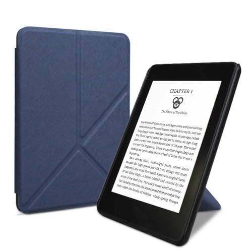 Funda para Kindle Paperwhite de 6 pulgadas de 5ª/6ª/7ª generación (versión 2012/2013/2015, modelo: EY21 y DP75SDI), funda inteligente de piel sintética delgada con soporte plegable y encendido