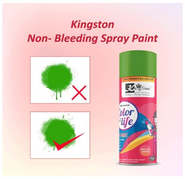Image of Kingston Acrylic Spray Paint for Metal, Wood, Wall & Plastic, Multi-Surface DIY Paint, Quick Dry, Smooth Finish, 400ml Can, Grey, 1 Pc