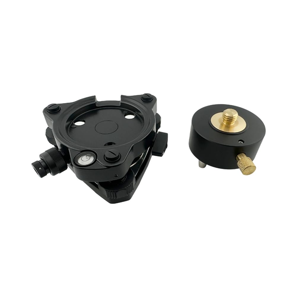 Schwarzer Tribrach-Adapter mit Optischem Lot, Drehbarem DREI-Klauen-System und 5/8" X11 Schraube für GPS GNSS.