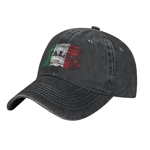 874 Baseballkappe Unisex Italia Italien Italienische Flagge Schwarz Baseball Mützen Snapback Basecap Verstellbar Baseball Kappe Für Cotton Basecap Vintage Distressed Stickerei Cap