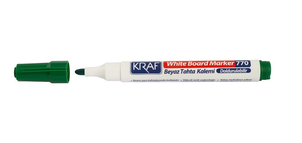 Kraf 770 Tahta Kalemi YEŞİL Doldurulabilir 12'li Paket