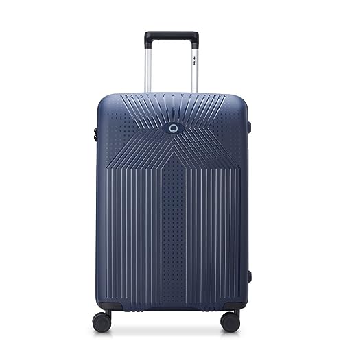 Image of DELSEY Paris ORDENER 66 cms Medium Check-in Polypropylene Hard Sided 8 Wheels Spinner Suitcase /Trolley Bag for Travel with TSA Lock- Blue