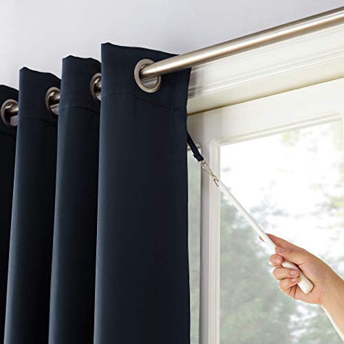 Sun Zero Easton Extra-Wide Blackout Grommet Sliding Patio Door Curtain Panel, 100" x 84", Navy Blue, W 84" x L 100" (1 Panels) - Image 2