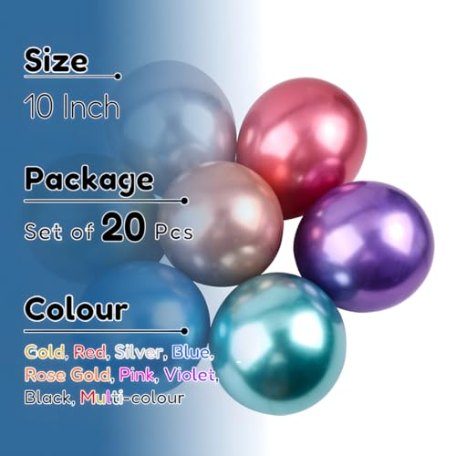 Image of Chrome Metallic Balloons Light Green 100 pcs Glossy Latex Balloon for Birthday Decoration Kit Wedding, Anniversary Floral Garland 10 Inch Helium Supported
