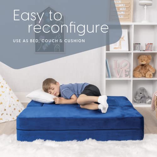 Milliard Kids Couch - Modular Kids Sofa For Toddler And Baby Playroom/Bedroom Furniture (Navy Blue) With Bonus Pillow #TOP3