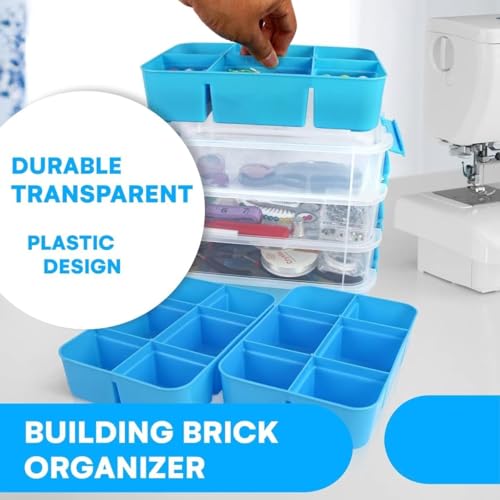 Image of PAXCOO 4 layer Stackable plastic storage Containers box, Plastic Multipurpose Storage Container Box, Portable Handled Storage Box with Removable Tray for Organizing Sewing Supplies (Multicolor)
