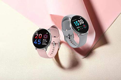 Relógio Inteligente, com Monitor Cardíaco, Sono, Pressão e Sangue, para iOS e Android - Rosa