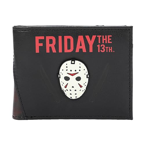 Friday The 13th Jason Mask Men's Black Bifold Wallet