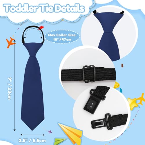 Tie for Boys Kids, 8.66" Toddler Ties Adjustable Pre-Tied Necktie for Baby Infant Uniform Shirt Wedding Party4
