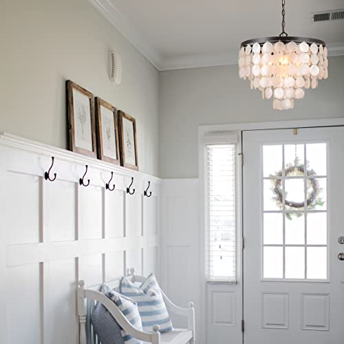 ALICE HOUSE 18.2" Capiz Shell Chandeliers for Dining Room, Antique Bronze Finish, 5 Light Pendant Light for Kitchen, Entryway, Bedroom and Bathroom, ETL Listed, AL1701-P5 - Image 2
