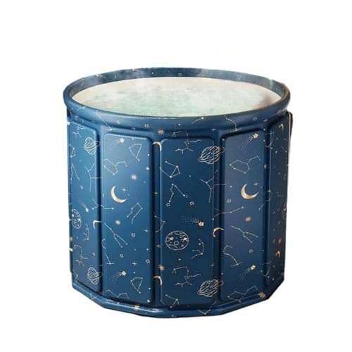 Fiyyuga ポータブルバスタブ 折り畳み 浴槽 水風呂 簡易 キャンプ コンパクト空気入れ不要 組み立て不要 大人 子供 家庭用 持ち運び便利 (70x66cm(組み立て不要の浴槽+断熱カバー+),c)