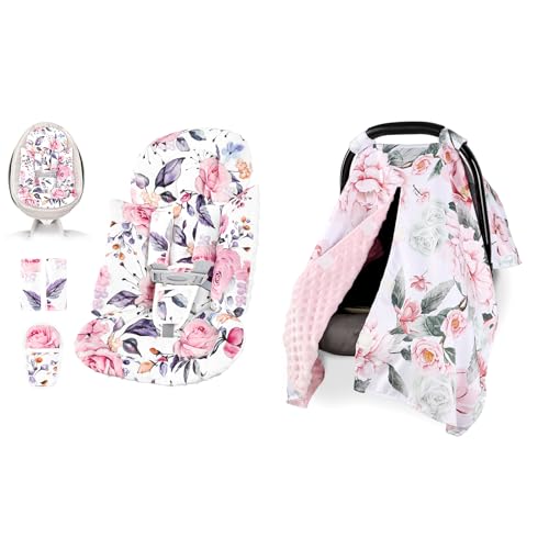 Cojín y Funda para Asiento de Bebé 3 en 1 Floral miniatura 1