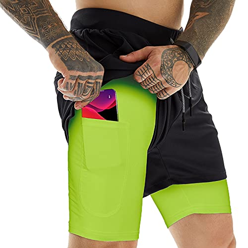 Image of OEBLD Mens Athletic Shorts 2-in-1 Gym Workout Running 7'' Shorts with Towel Loop