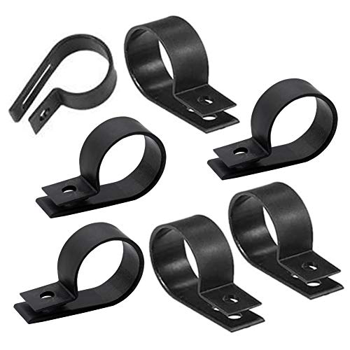 50 Pieces 3/4 Inch (19.4mm) Nylon R-Type Cable Clips Wire Clamp R-Type Cable Clamp R-Shaped Cord Organizer Clips Nylon Wire Cord Clip Fixer for 3/4 Inch Outer Diameter Wire or Tube, Black