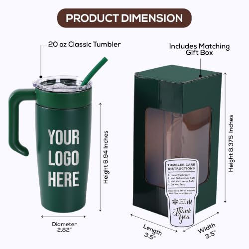 Image of Custom Logo 20 oz Classic Tumbler, Personalized Business Gift