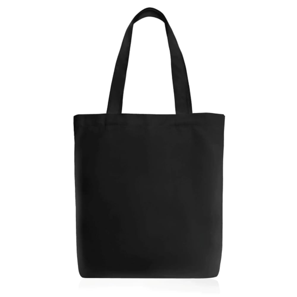Eco Friendly Reusable Plain Canvas Tote Bags 300 GSM Cloth Ideal For Craft Work Painting Embroidery Block/Screen Printing & DTF Sticker 16 Height 14 Width(Black Plain Bag Magnetic Closure)-image-10