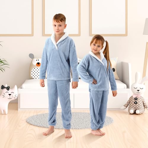 Cuffbow Fluffy Pajamas Set for Women Men Kids Family Fleece Pajamas Set Fuzzy Pjs Set Warm Sleepwear Pjs for Winter3