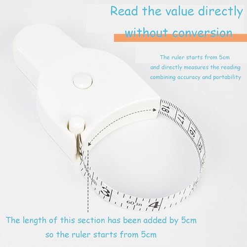 Image of Measuring Tape for Body Measurements, 60 Inch 3D Measuring Tape, Arms Chest Thighs or Waist Tape for Personal Trainer (White)