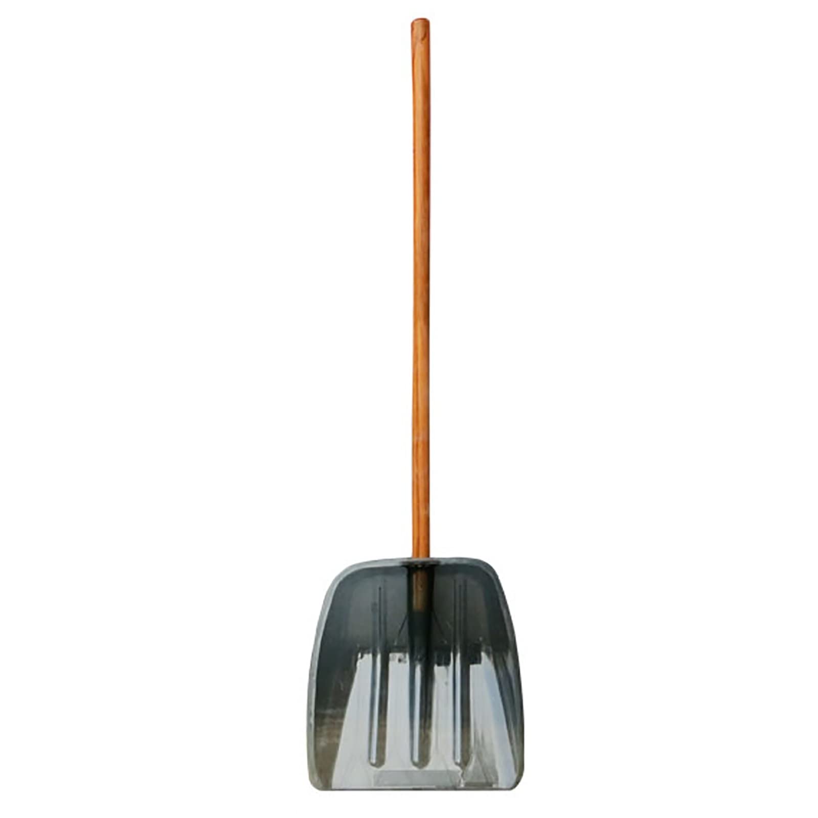 Pala de nieve, cabeza de pala, palas cuadradas con mango recto de madera, pala de nieve de polipropileno transparente, resistente y duradera, fuerte capacidad de carga, para camino de entrada, jardí