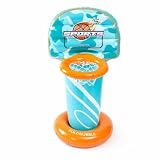 Fonowx Aro de Baloncesto Inflable Canasta Juguete Soporte con Base Cilíndrica PVC Resistente y Red Incluida Montaje Sencillo y Estable Apto para