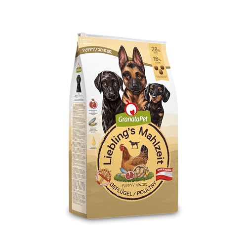 Irish Pure Junior Freiland-Huhn mit Kelp-Alge & Gemüse - Welpen Trockenfutter für wachsende Hunde, Hoher Fleischanteil, Getreidefrei, Sensitiv, Puppy, Hundetrockenfutter, Hundefutter (1,5kg) 2 GranataPet Liebling's Mahlzeit Geflügel Junior, Trockenfutter für Hunde, Hundefutter ohne Getreide & ohne Zuckerzusätze, Alleinfuttermittel, 10 kg