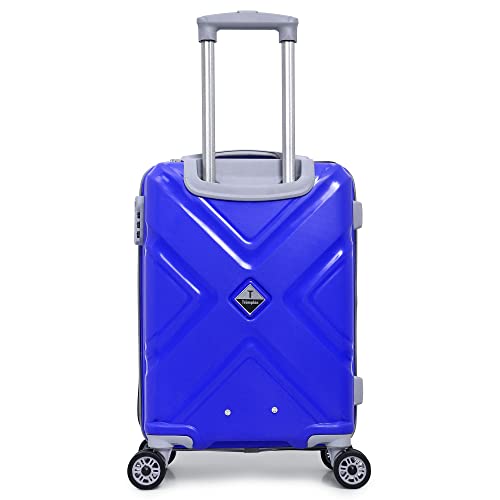 Image of Trolley Bag Small Size, 56 cms Hard Side Travel Bag for Women, 8 Wheel Luggage Suitcase for Travelling, Cabin-Friendly, Scratch Resistant, Small Trolley Suitcase (Blue., Small)