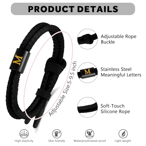 Pulsera ajustable de cuerda trenzada de silicona para hombre y mujer miniatura 5