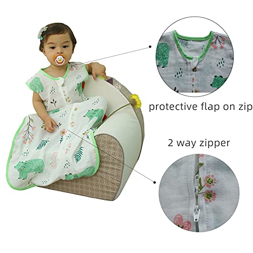 Image of Toddler Sleep Sack 2-3T Muslin 0.5 TOG Lightweight Baby Sleeping Bag, Soft Cotton Breathable Wearable Blanket for Summer, Easy Diaper Change, All Season Use