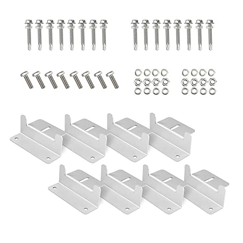 SHAVINGFUN Lot de 8 supports de panneau solaire en forme de Z avec écrous et vis pour toits, camping-cars, bateaux, murs et autres toits Cover