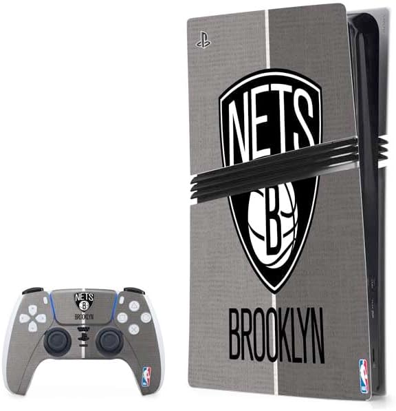 Skinit Decal Gaming Skin Compatible with PS5 Pro Bundle - Officially Licensed NBA Brooklyn Nets Marble Design