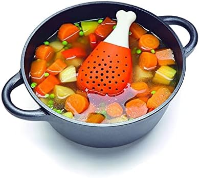 1 x Creative Chicken Leg Shape Spice Filter Stew Soup Silicone Seasoning Bag Silicone Chicken Leg Tea Infuser Kitchen Gadget