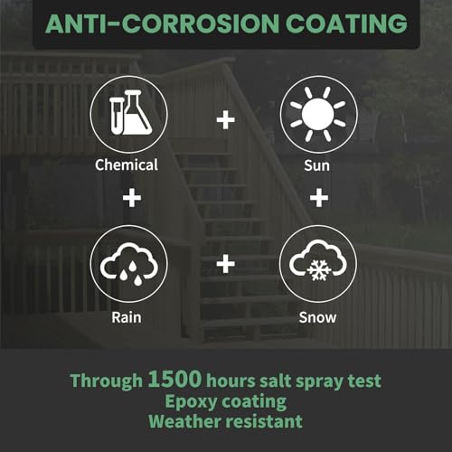 Image of Wood Screws 2-1 /2 Inch, FIXLINK Deck Screws #10 x 2-1 /2 inch, 310 PCS, Epoxy Coated, T25 Star Bit Above 1500 Hour Salt Spray Coating Outdoor Decking Screws Excellent Rust Resistant for Wood Fence, Green