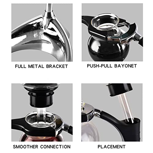 LXX Siphon-Kaffeemaschine im japanischen Stil, Vakuum-Glas-Siphon-Topf, Perkolatoren, 3 Tassen, Glas-Tischplatte, Siphon… – Bild 6